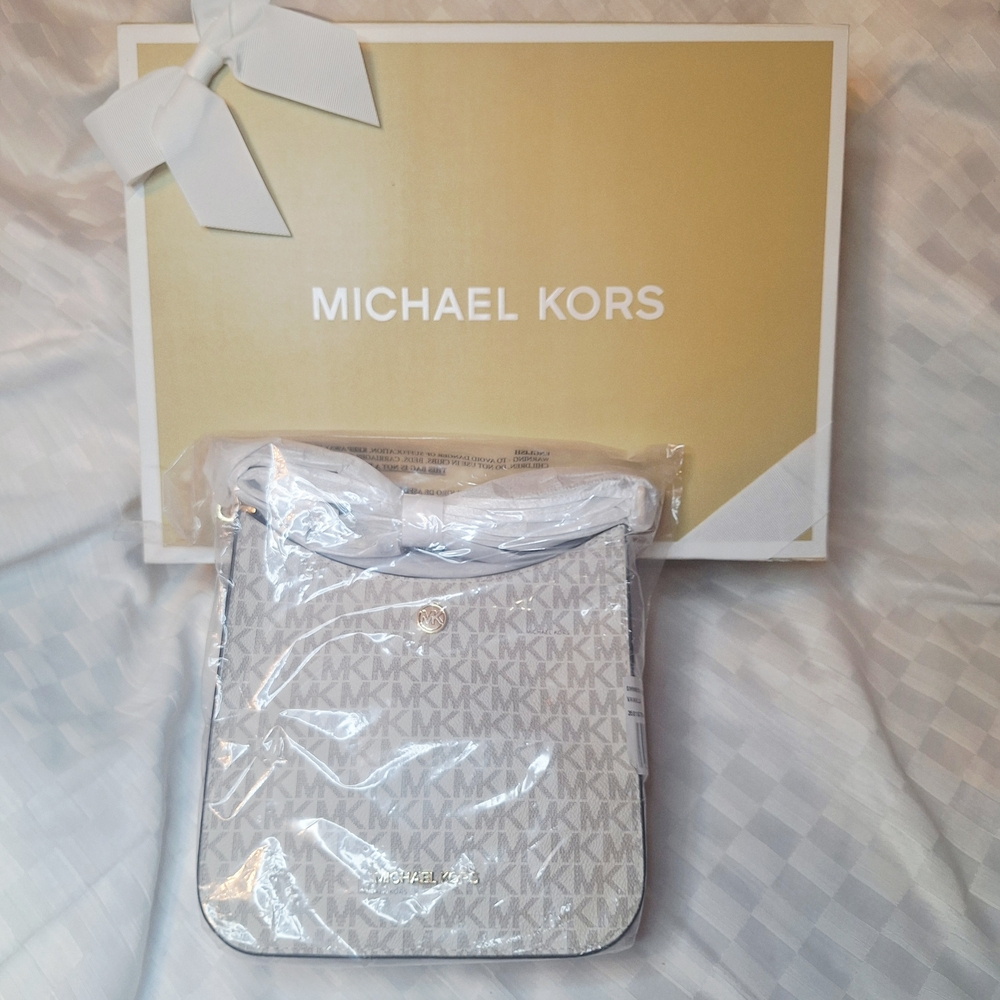 Michael Kors Gray Monogram Crossbody Bag - Picture 3 of 3